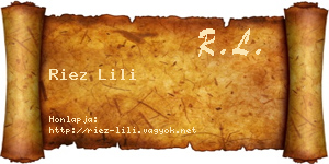 Riez Lili névjegykártya