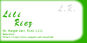 lili riez business card